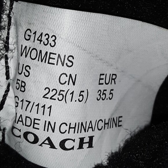 COACH Shearling Turnlock Women Harness Black Color Suede Boots size 5B - Picture 7 of 8